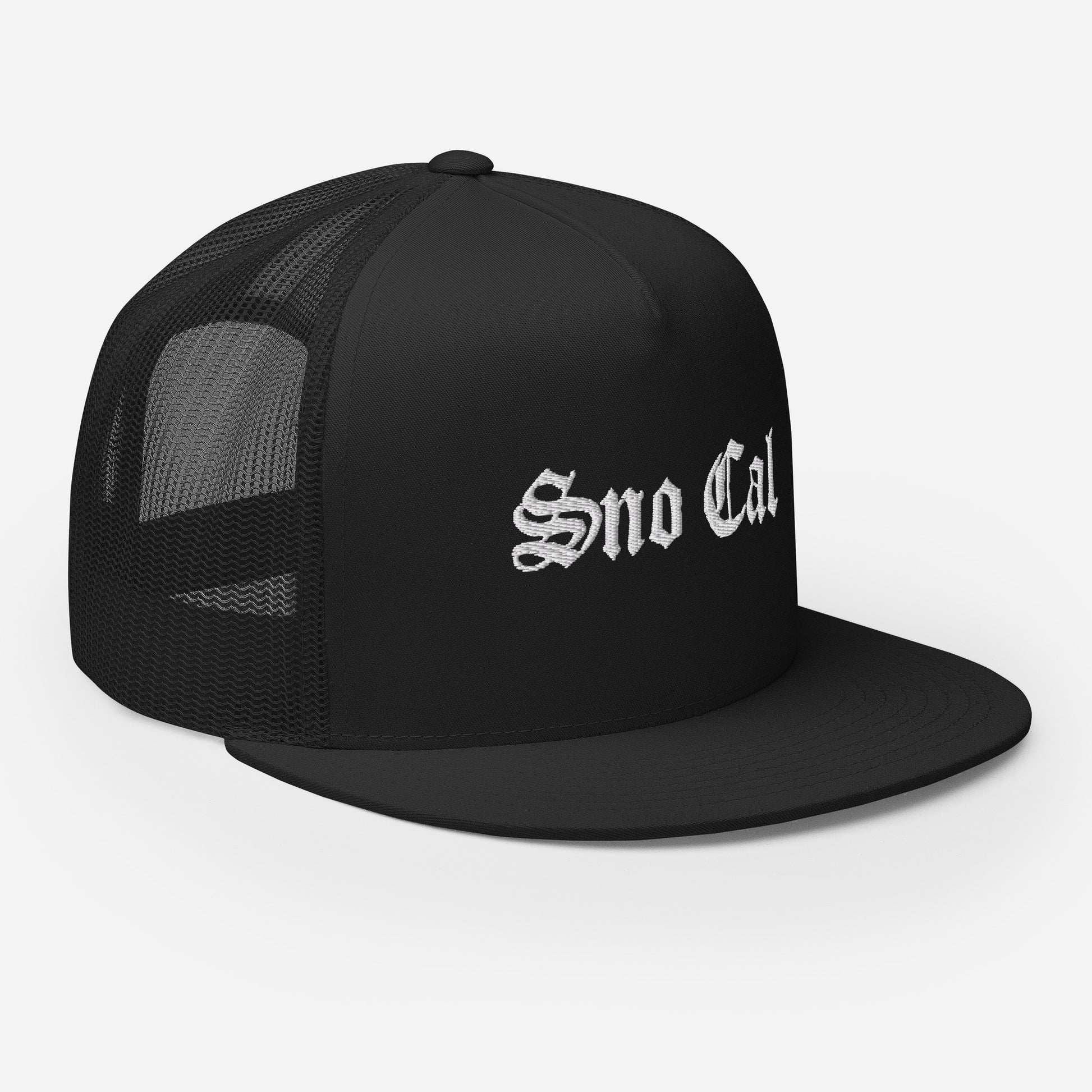 Sno Cal Old English Trucker Cap all black