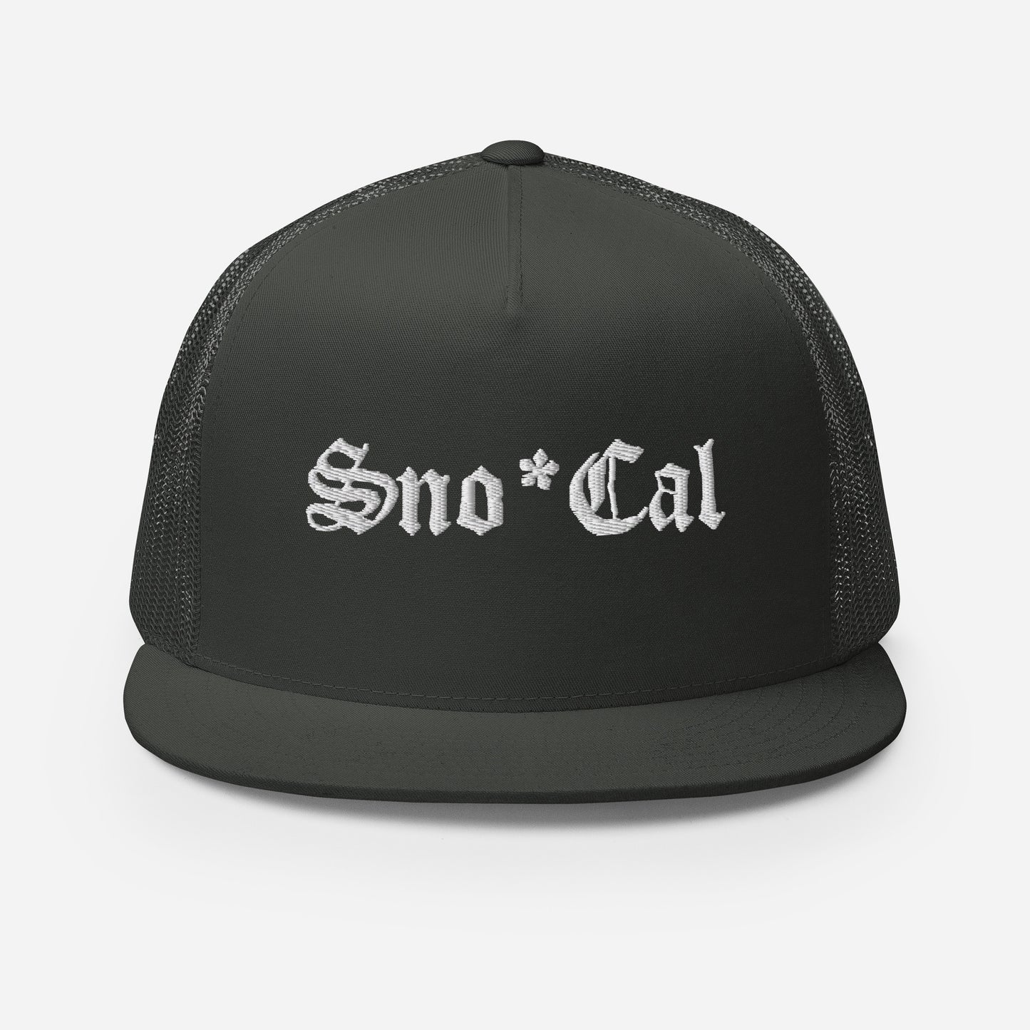 Sno*Cal Trucker Hat with Old English lettering
