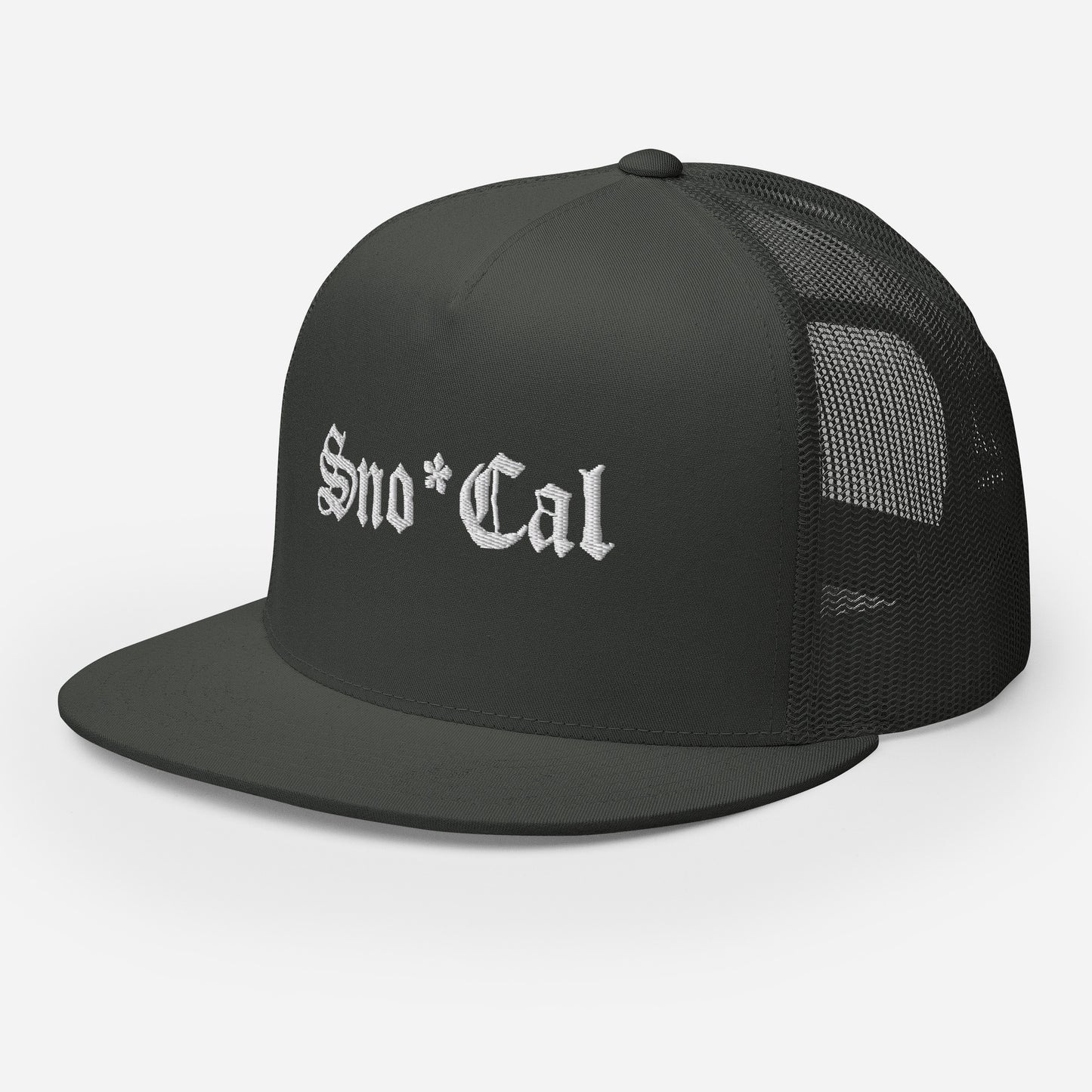 Sno*Cal Trucker Hat with Old English lettering