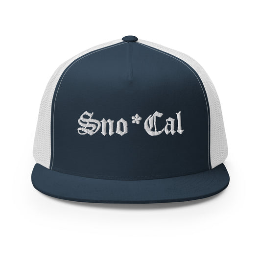 Sno*Cal Trucker Hat with Old English lettering