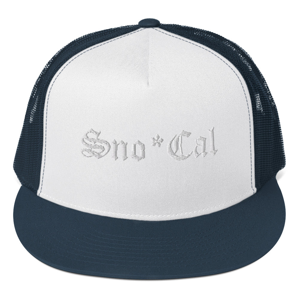Sno*Cal Trucker Hat with Old English lettering