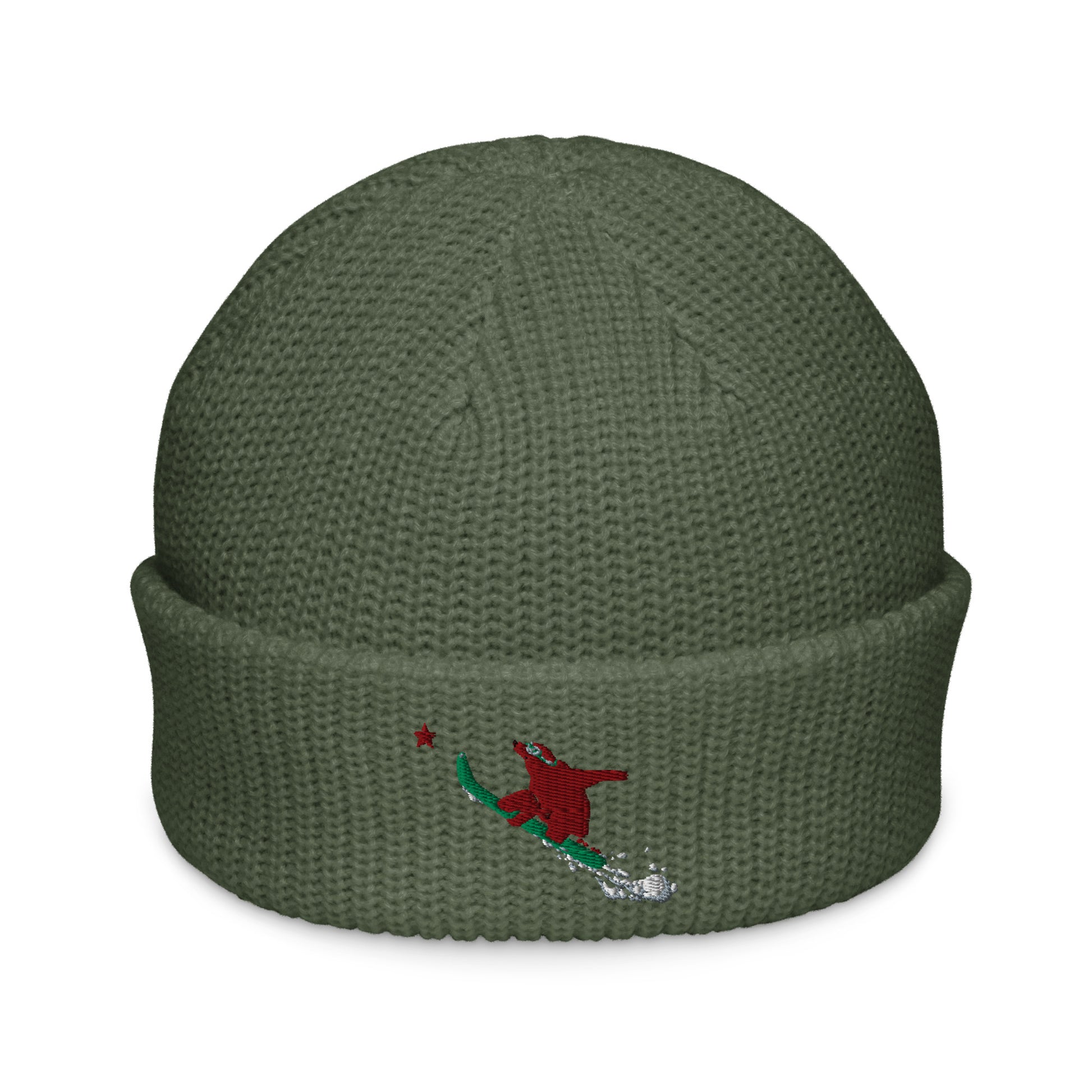 Green Snowboard Beanie