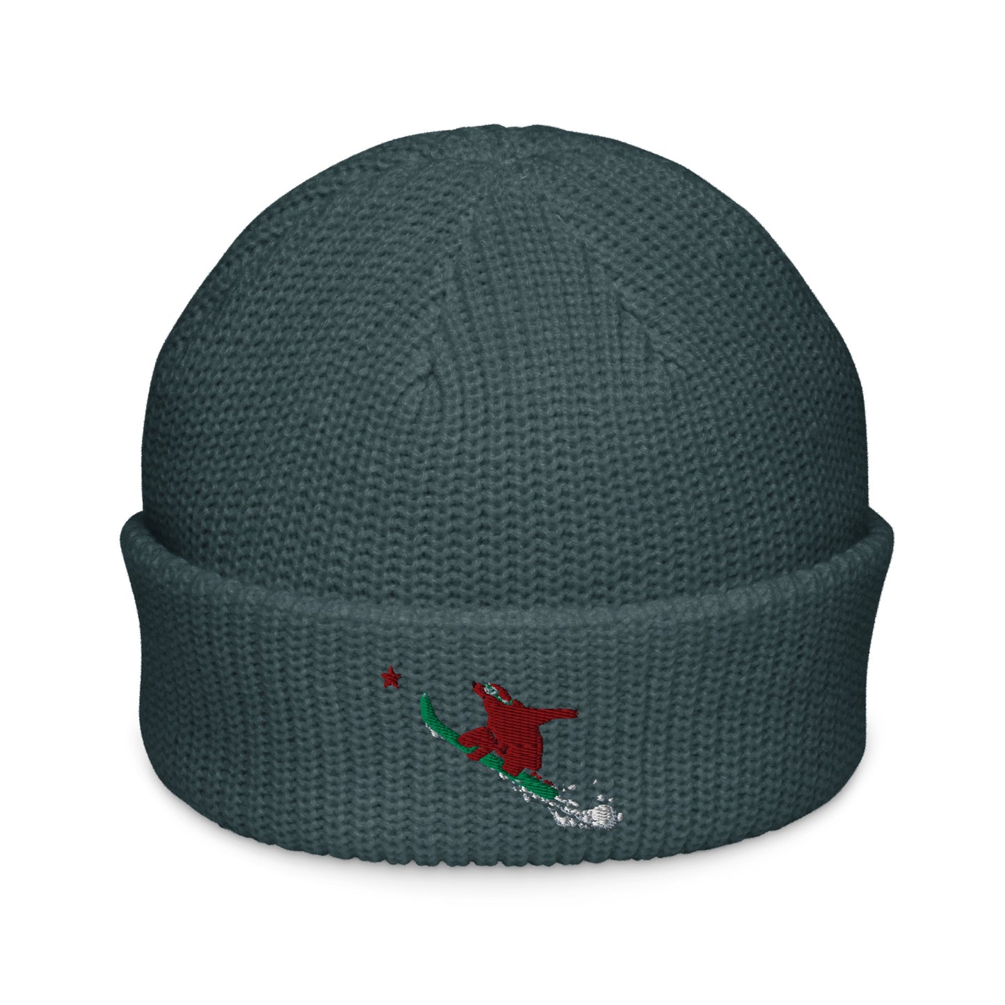 Blue snowboard beanie