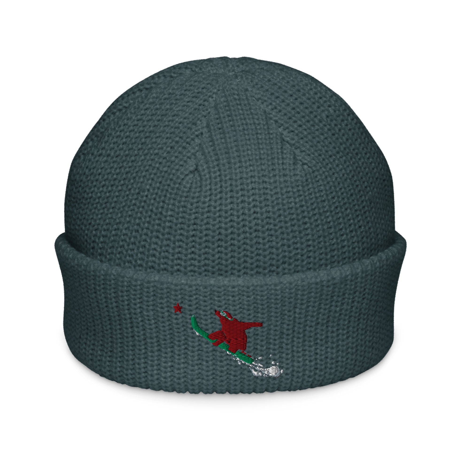 Blue snowboard beanie