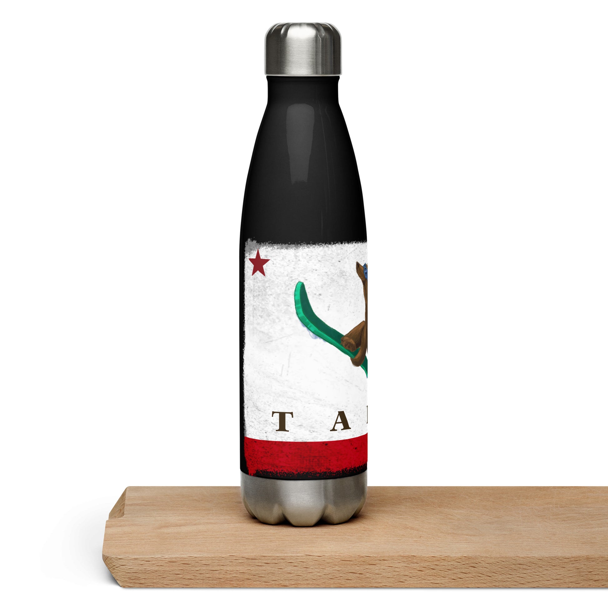 snowboarding water bottle black