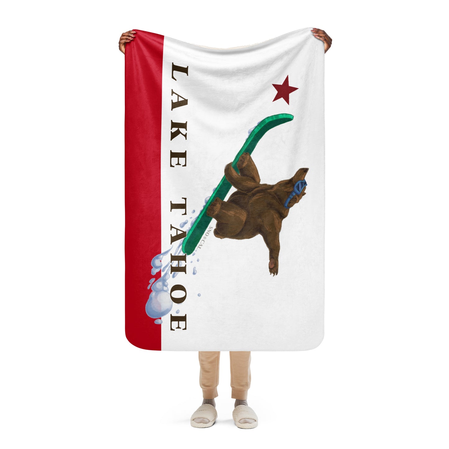lake tahoe snowboarding blanket