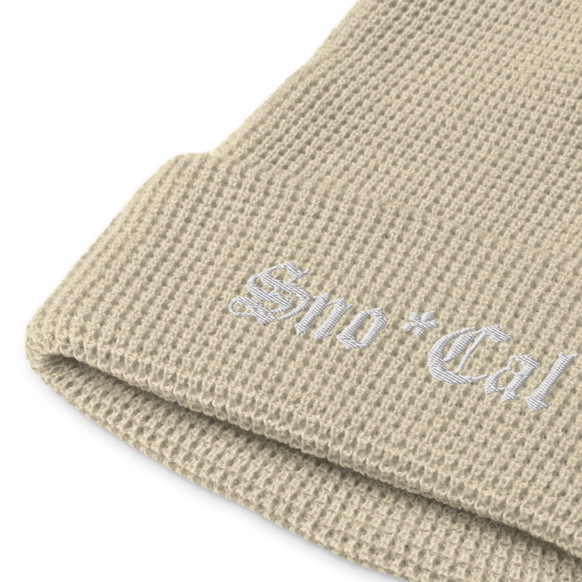 Sno Cal waffle beanie birch color