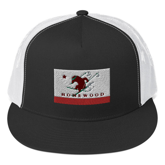 Homewood CA Flag Ski Trucker Cap