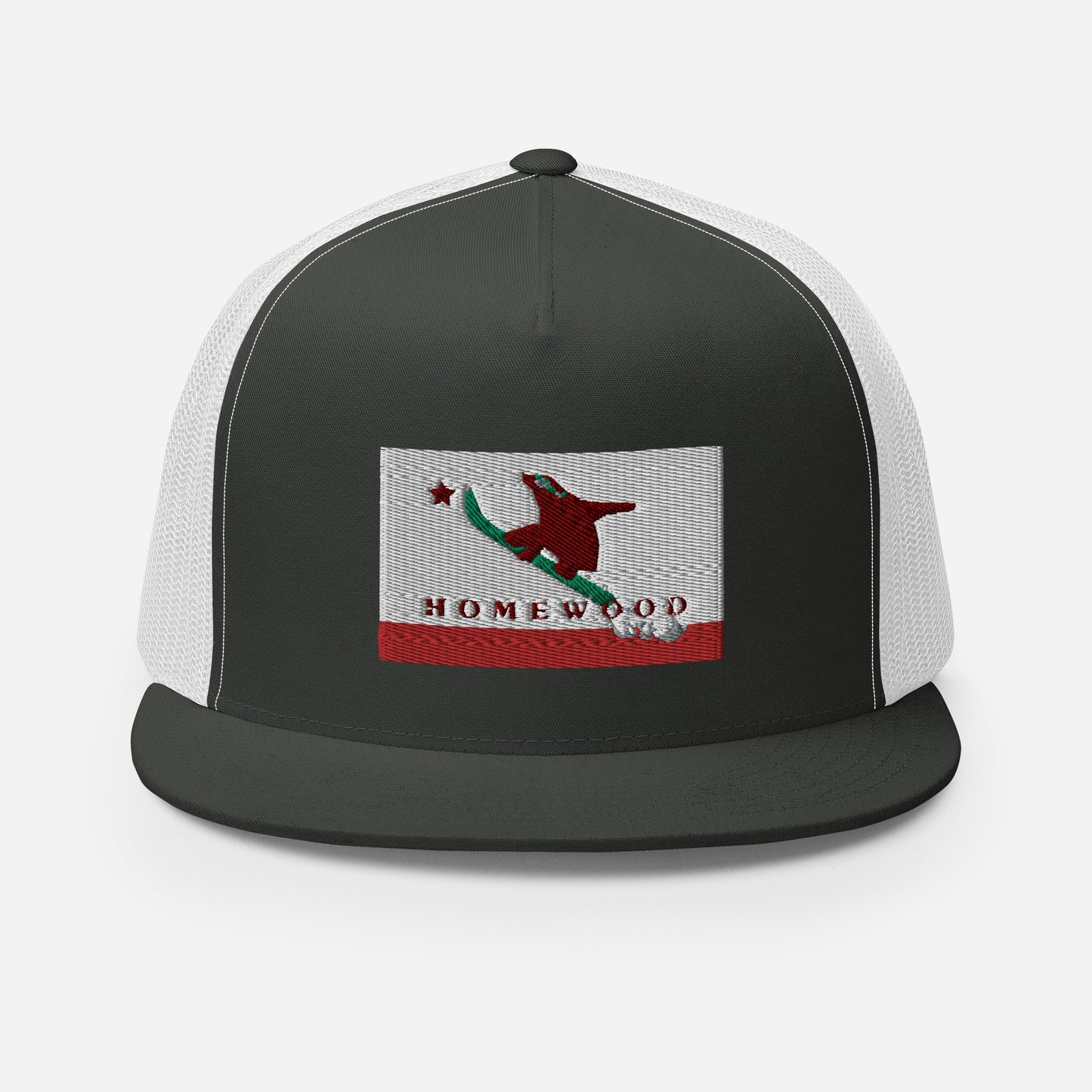 Homewood CA Flag Snowboard Trucker Cap