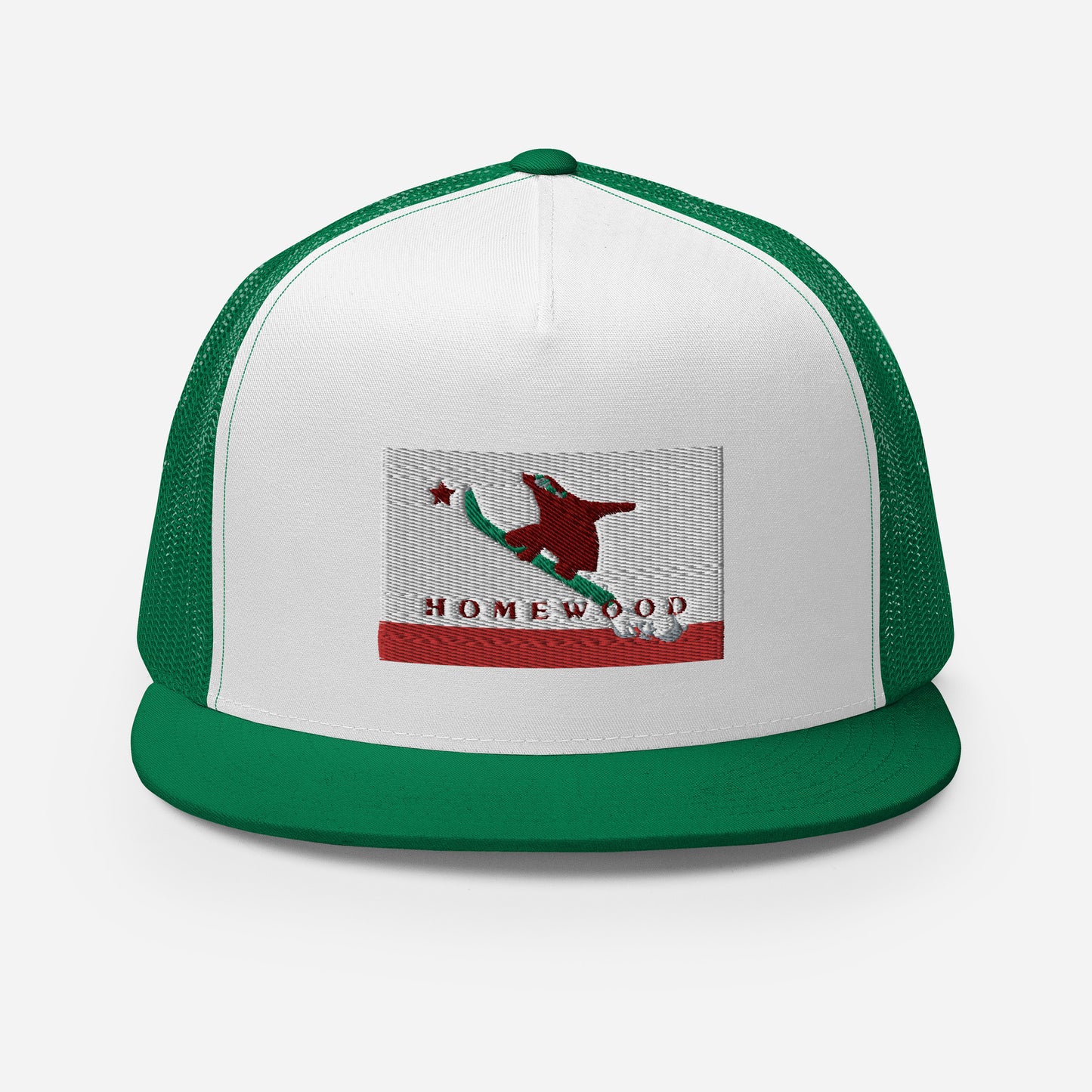 Homewood CA Flag Snowboard Trucker Cap