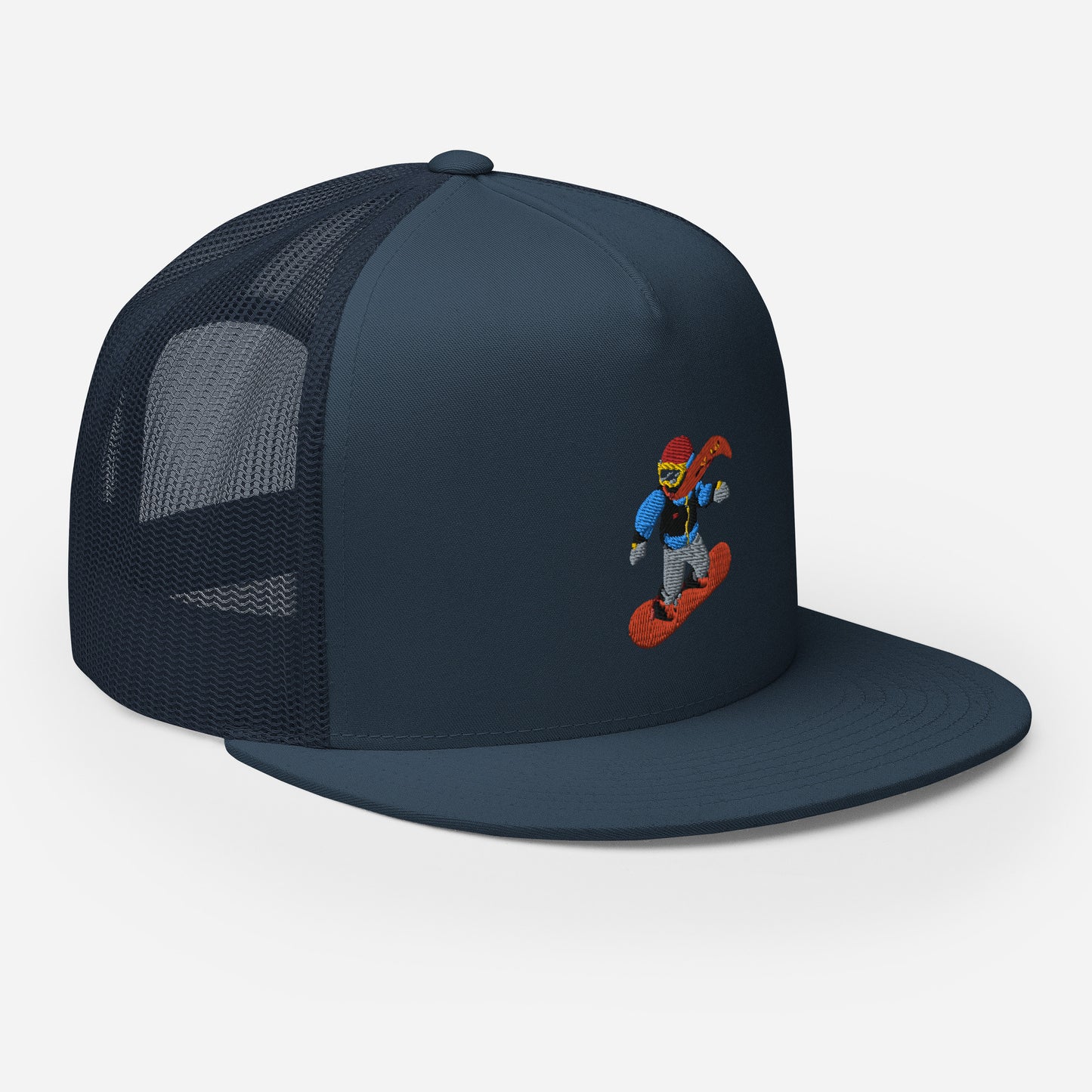 blue snowboarding emoji hat
