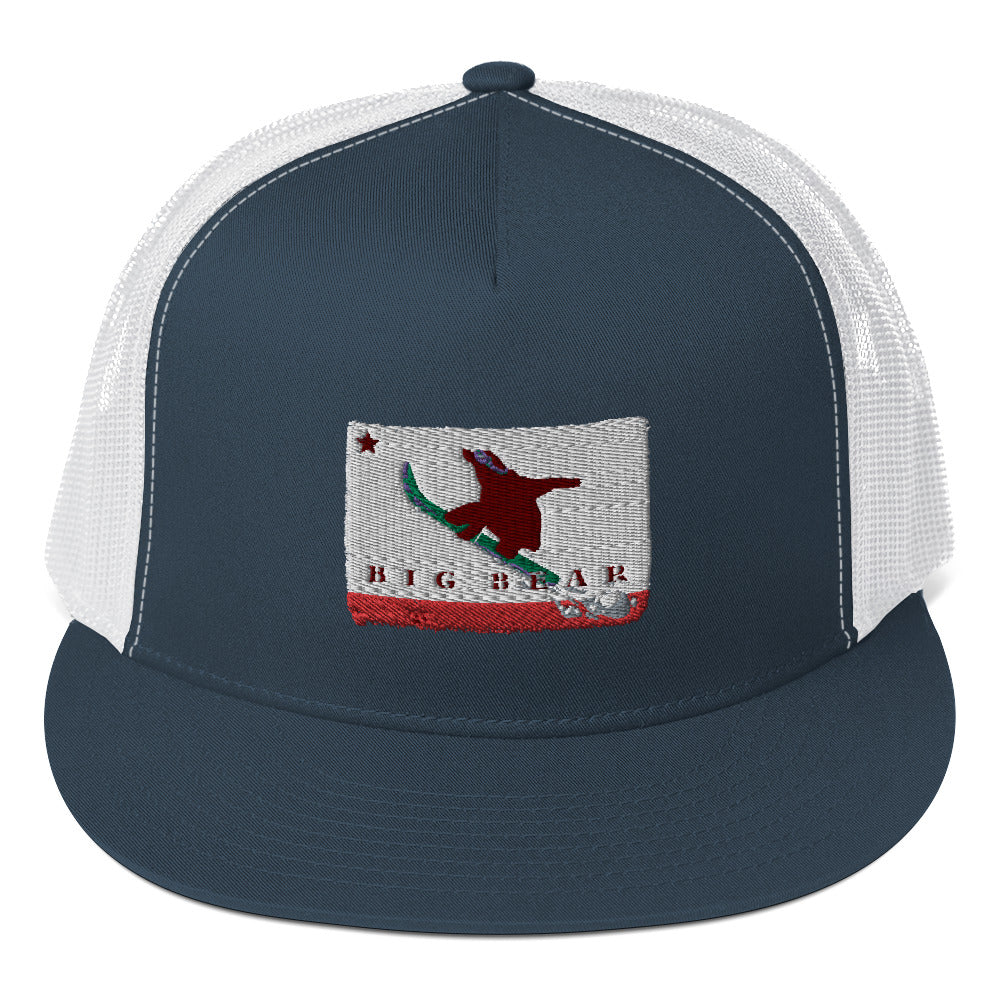 Navy Blue Big Bear Snowbaoard Trucker Cap