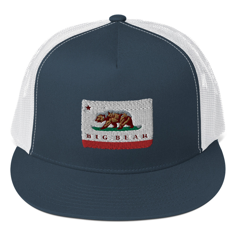 Blue & White Black Big Bear Trucker Hat