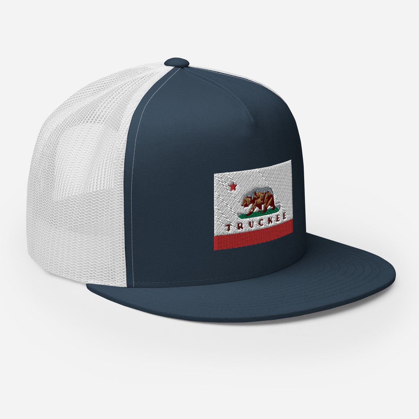 blue and white truckee trucker snapback