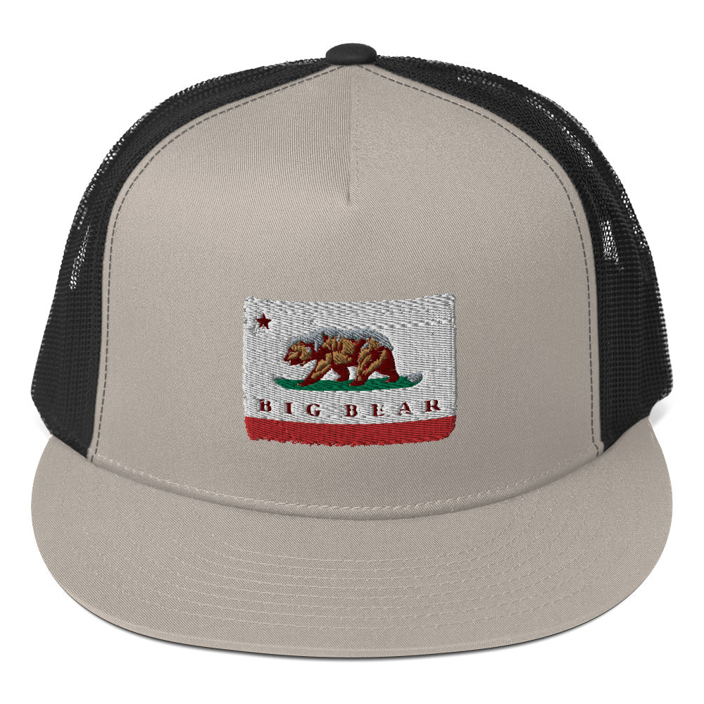 Silver Black Big Bear CA Trucker Hat