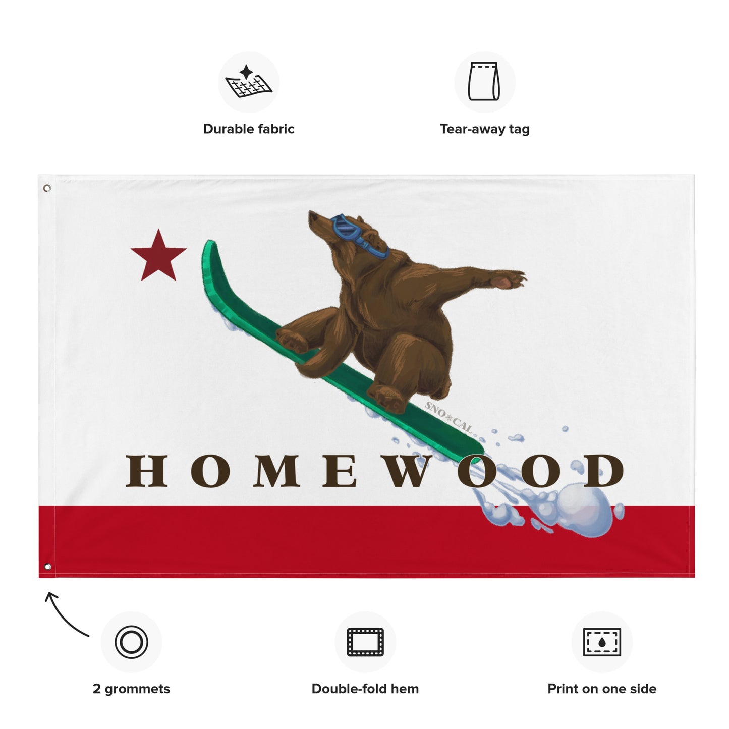 Homewood CA Snowboard Flag