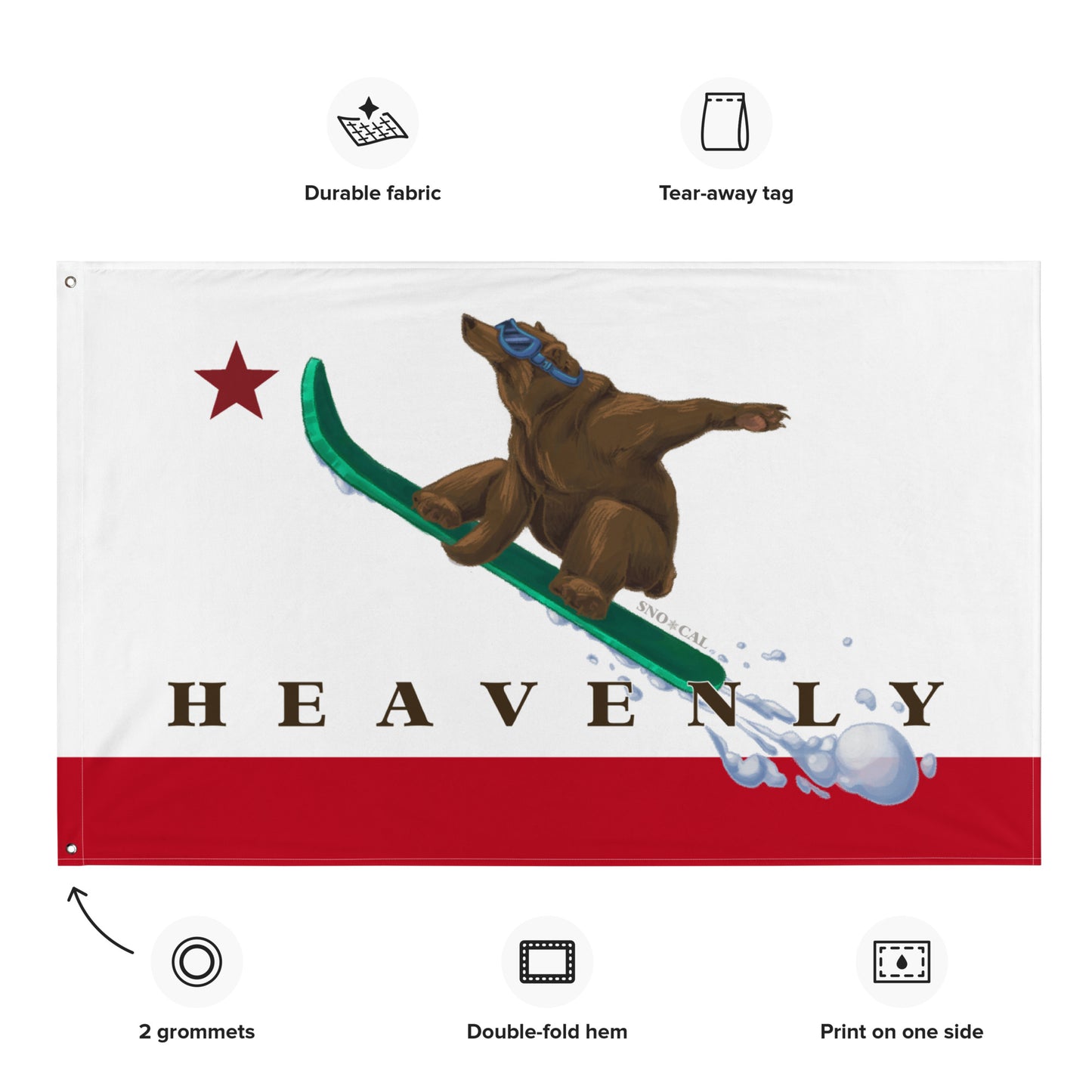 Heavenly CA Snowboard Flag