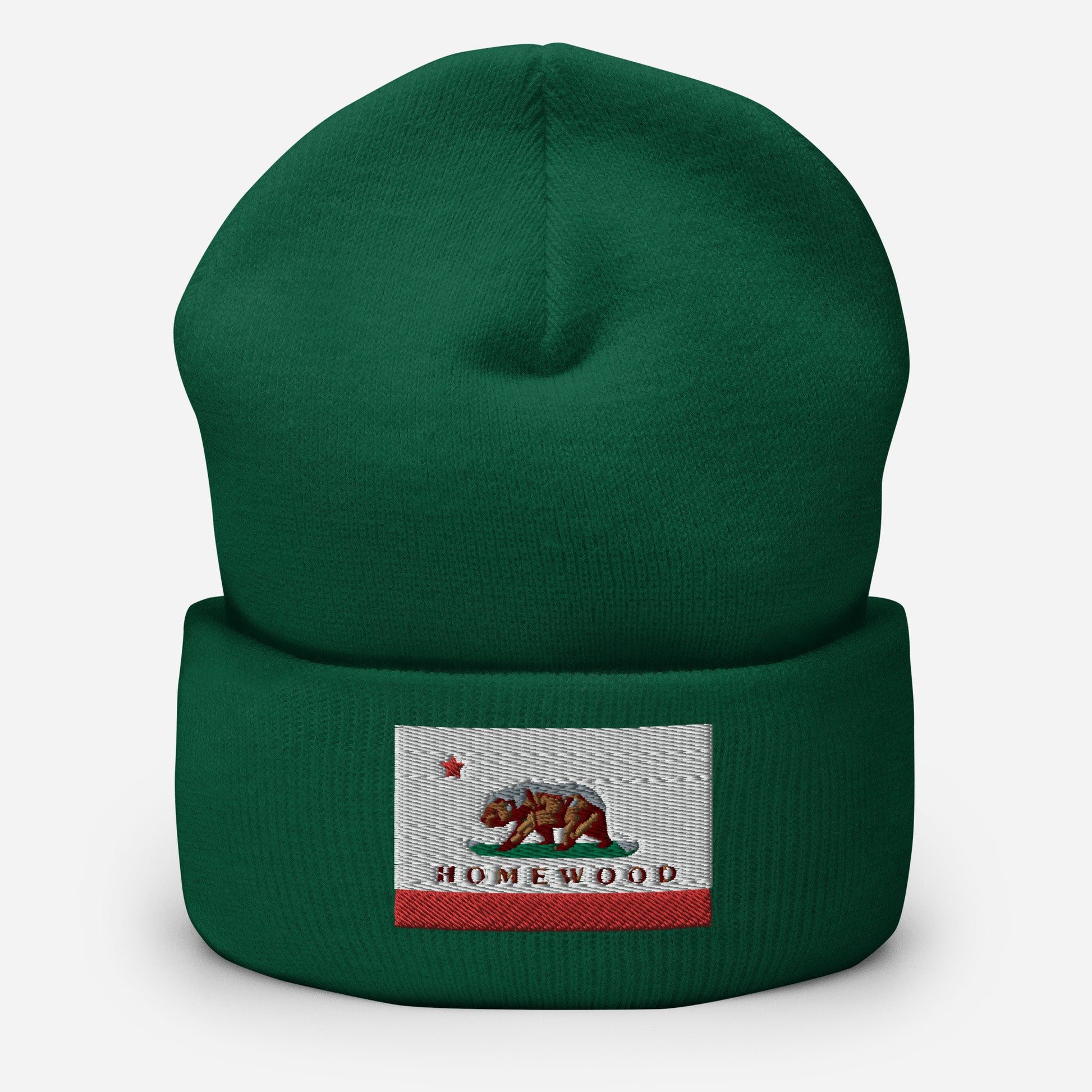 Green Homewood CA Cuffed Beanie