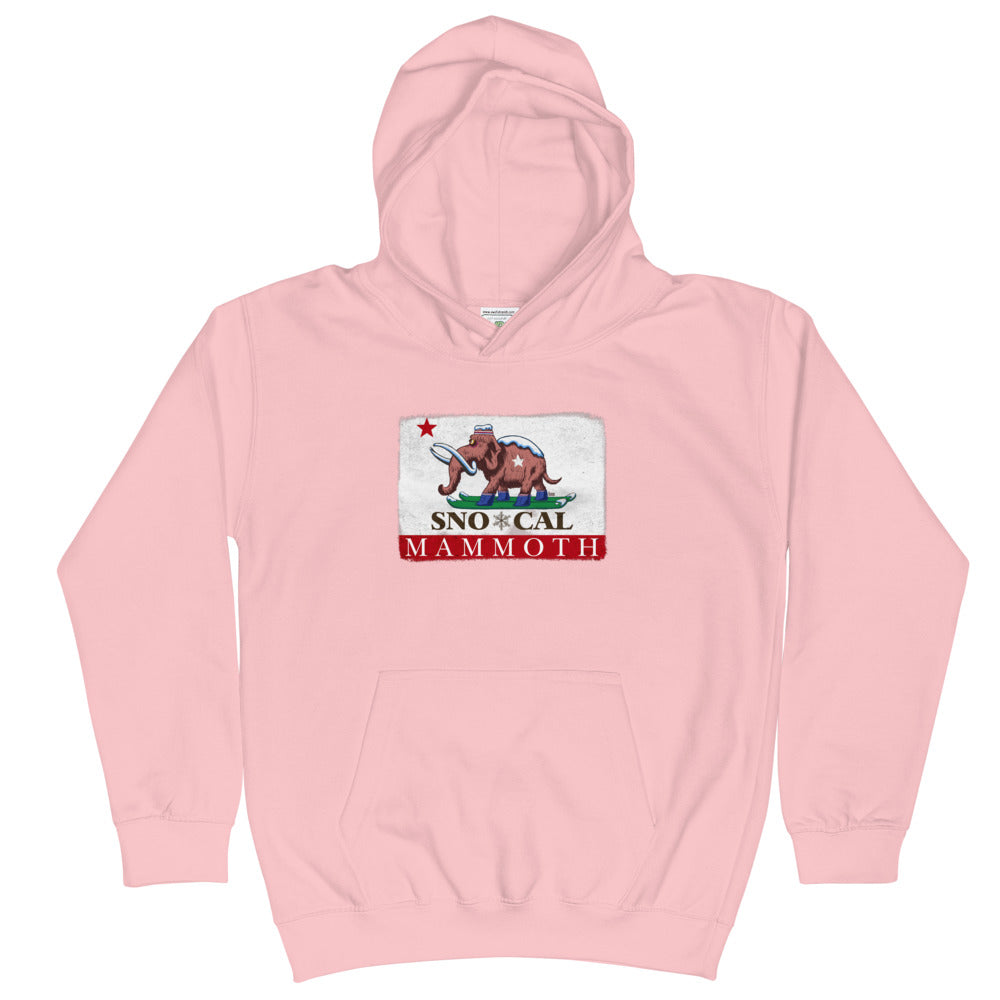 Wally the Woolly Mammoth CA Flag Kids Hoodie - Sno Cal