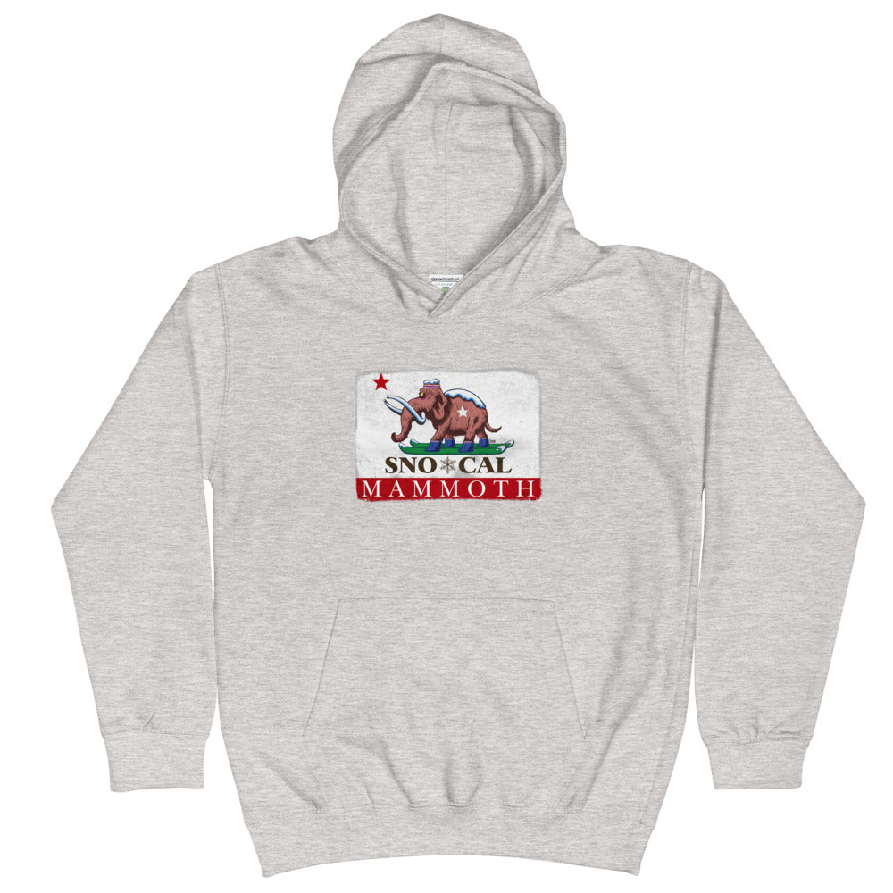Wally the Woolly Mammoth CA Flag Kids Hoodie - Sno Cal