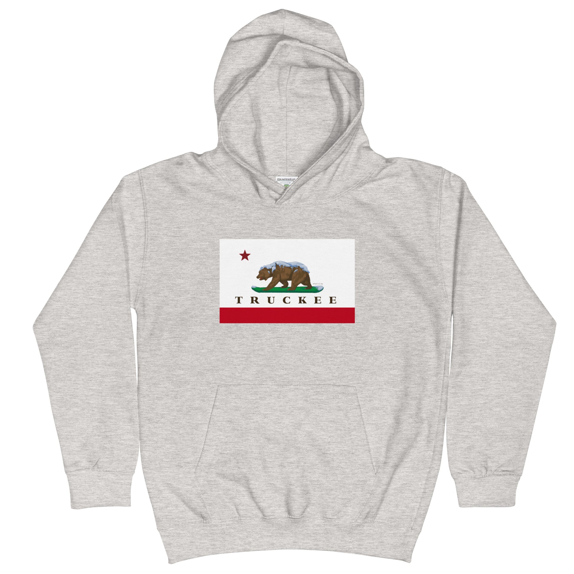 kids gray truckee hoodie ca flag