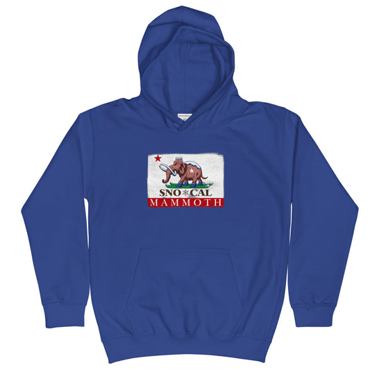 Wally the Woolly Mammoth CA Flag Kids Hoodie - Sno Cal