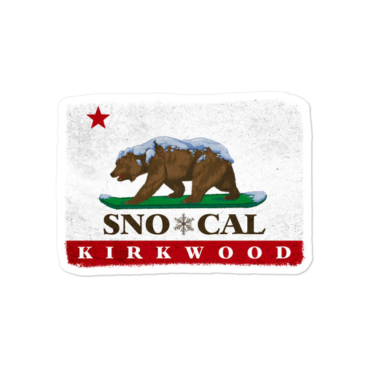 Kirkwood CA flag sticker - Sno Cal