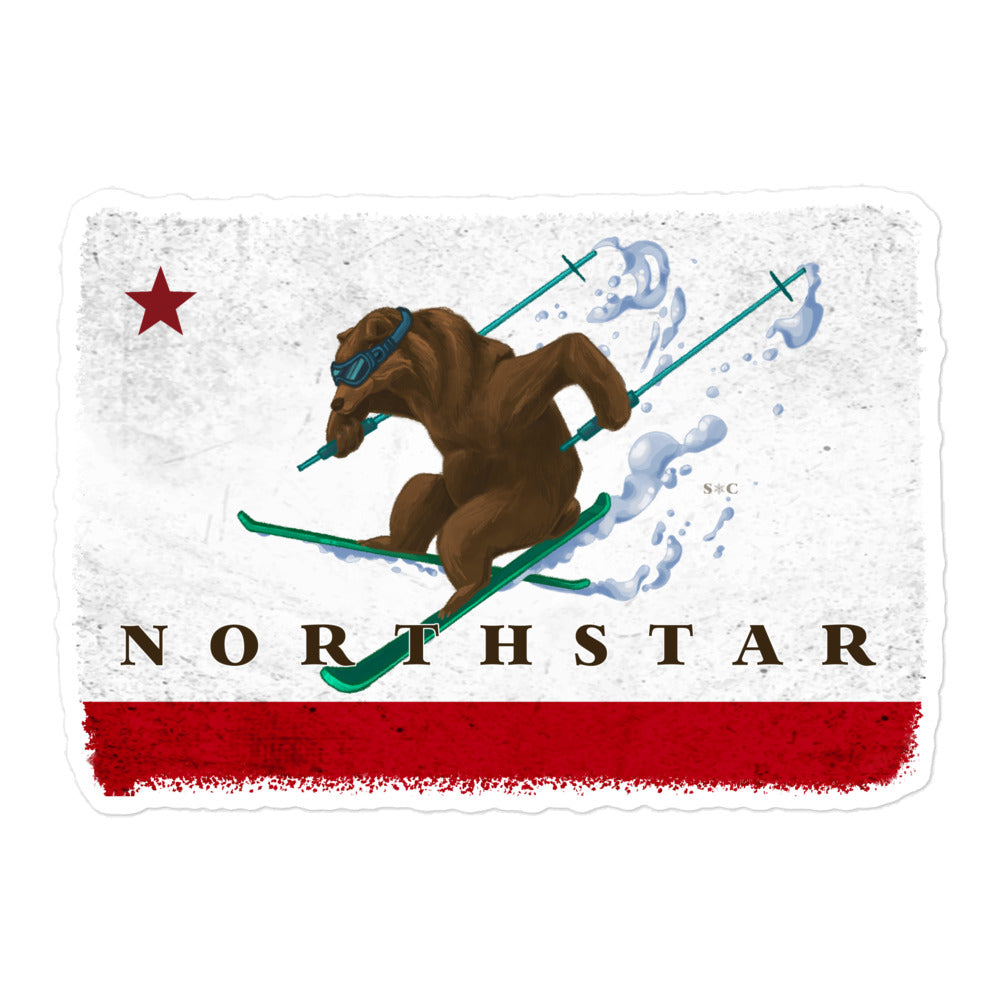 North Star Grizzly Bear Skiing sticker - Sno Cal