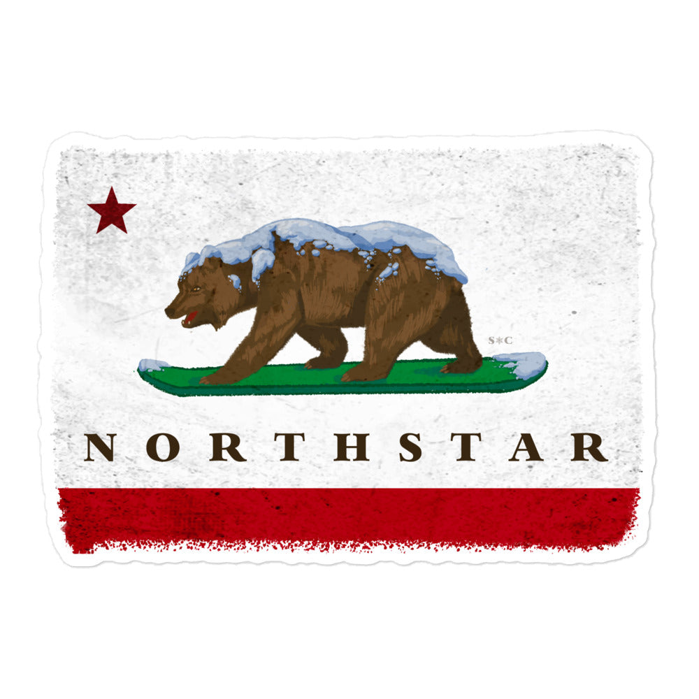 North Star Grizzly Bear on board sticker - Sno Cal