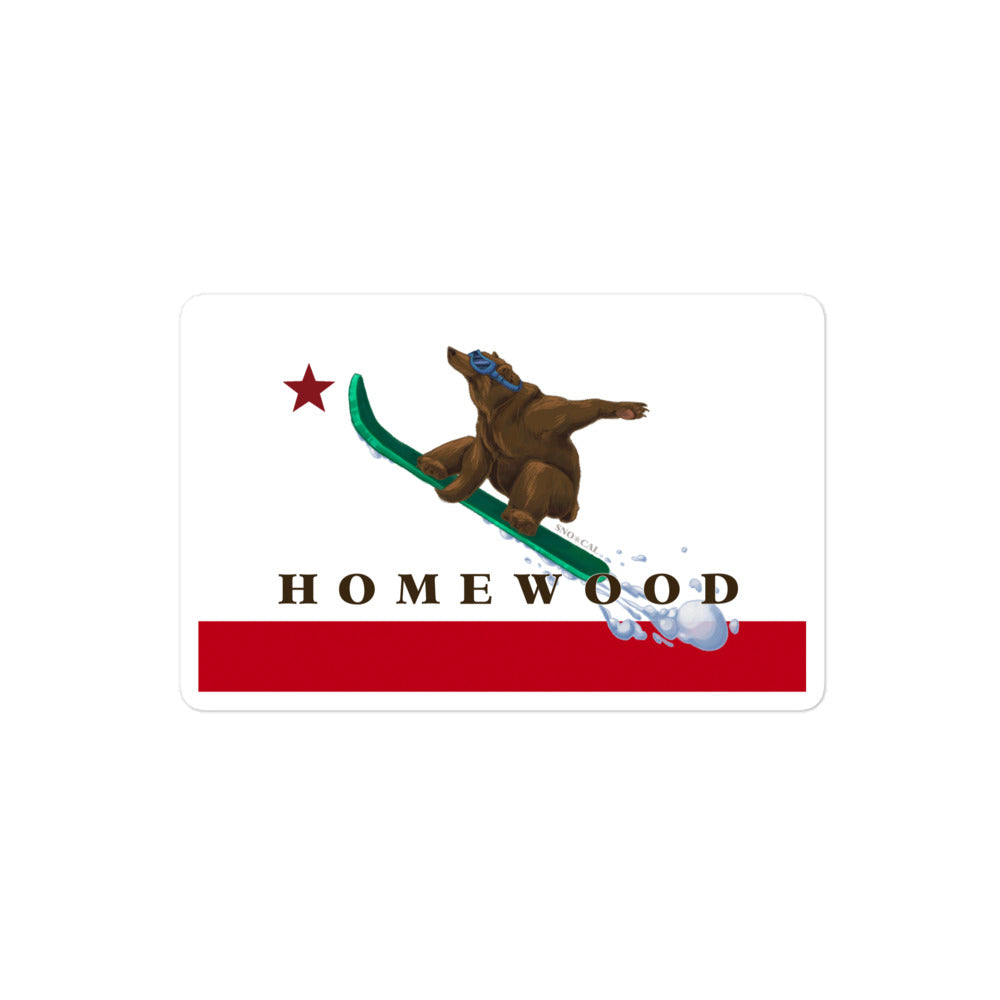 Homewood CA Flag Snowboard Sticker