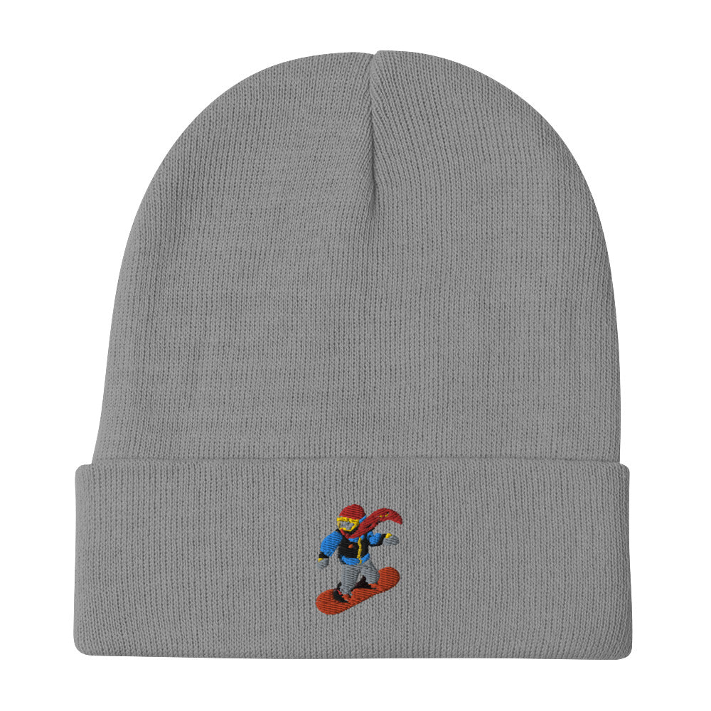 Snowboard emoji beanie gray