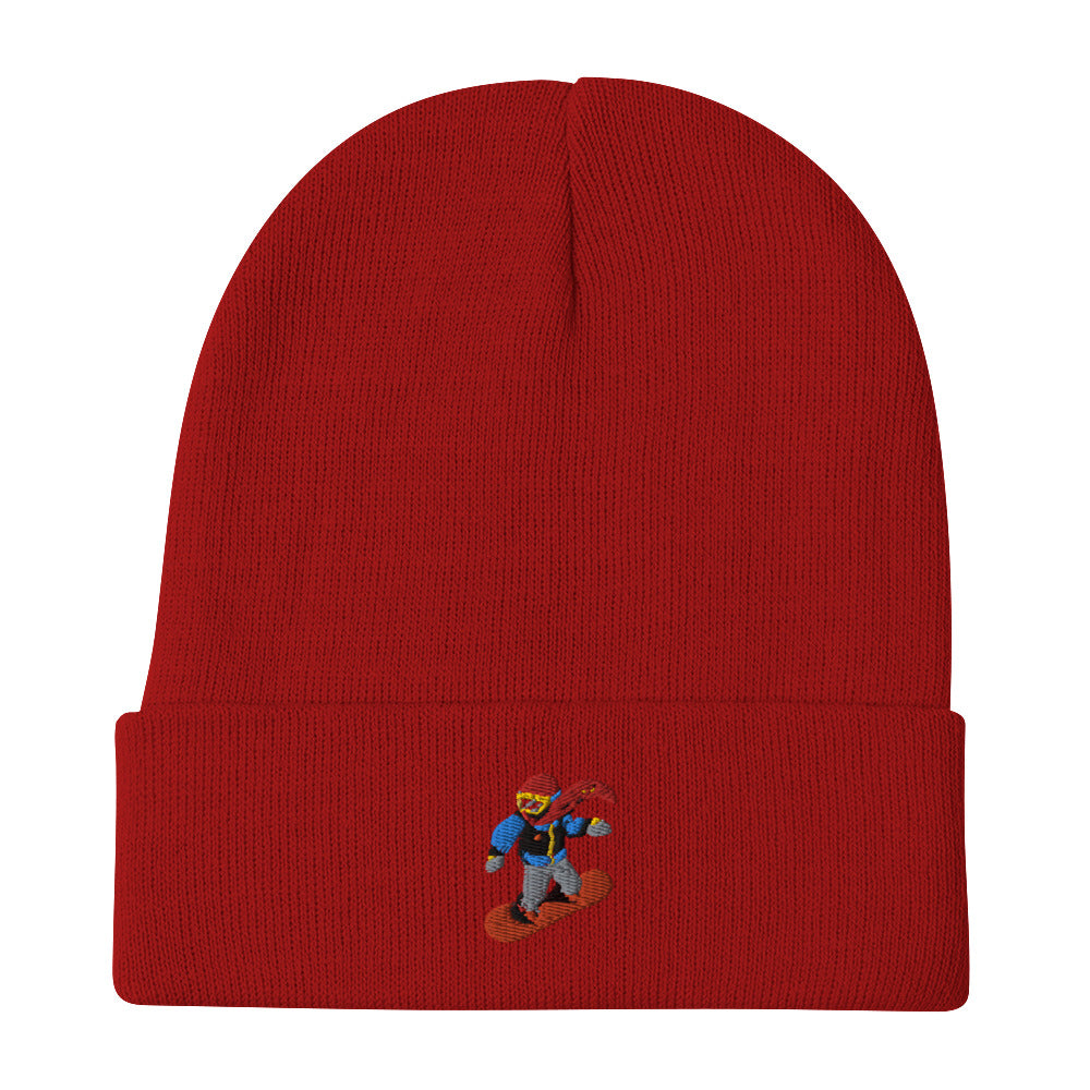 red Snowboard emoji beanie