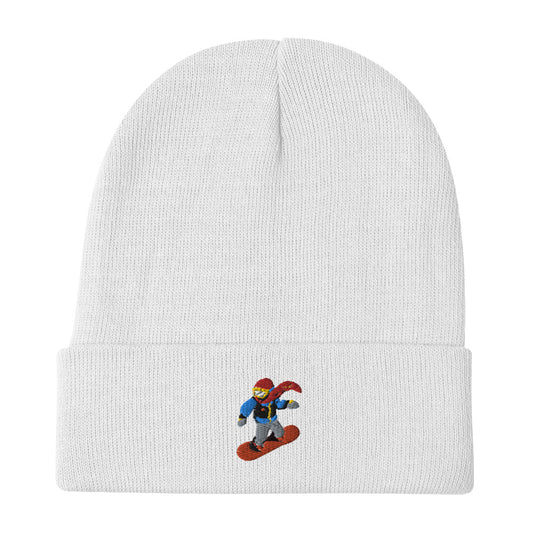 white Snowboard emoji beanie