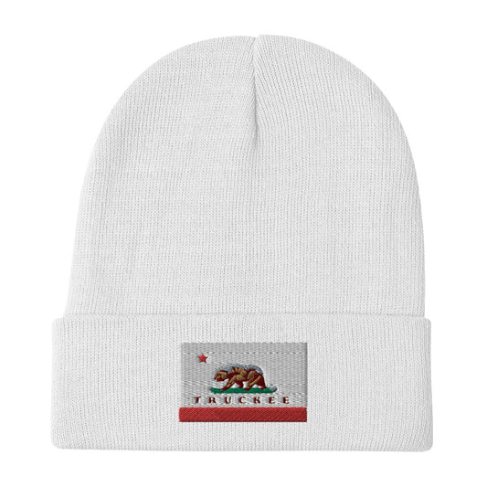 white truckee beanie