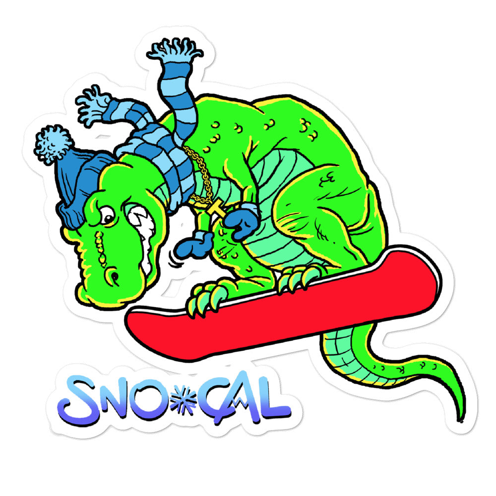 Sno-Rex grab snowboard sticker - Sno Cal