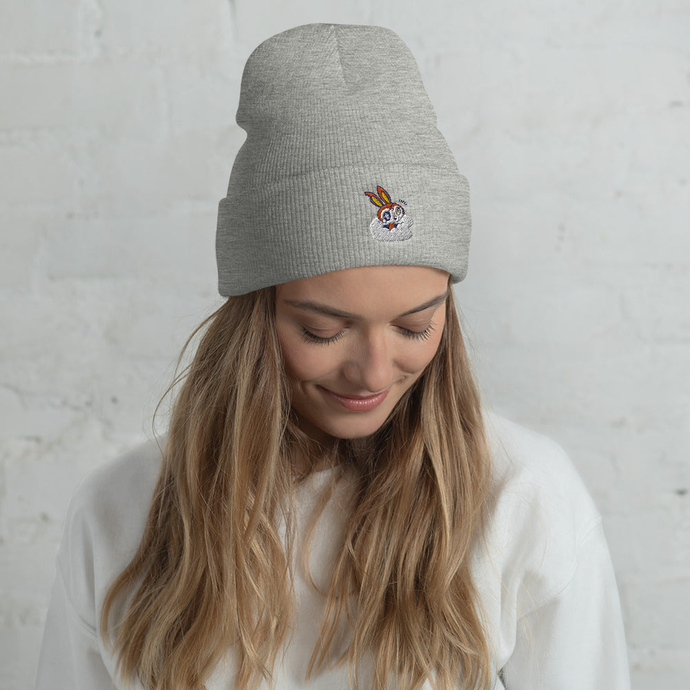 Gray Snow Bunny beanie