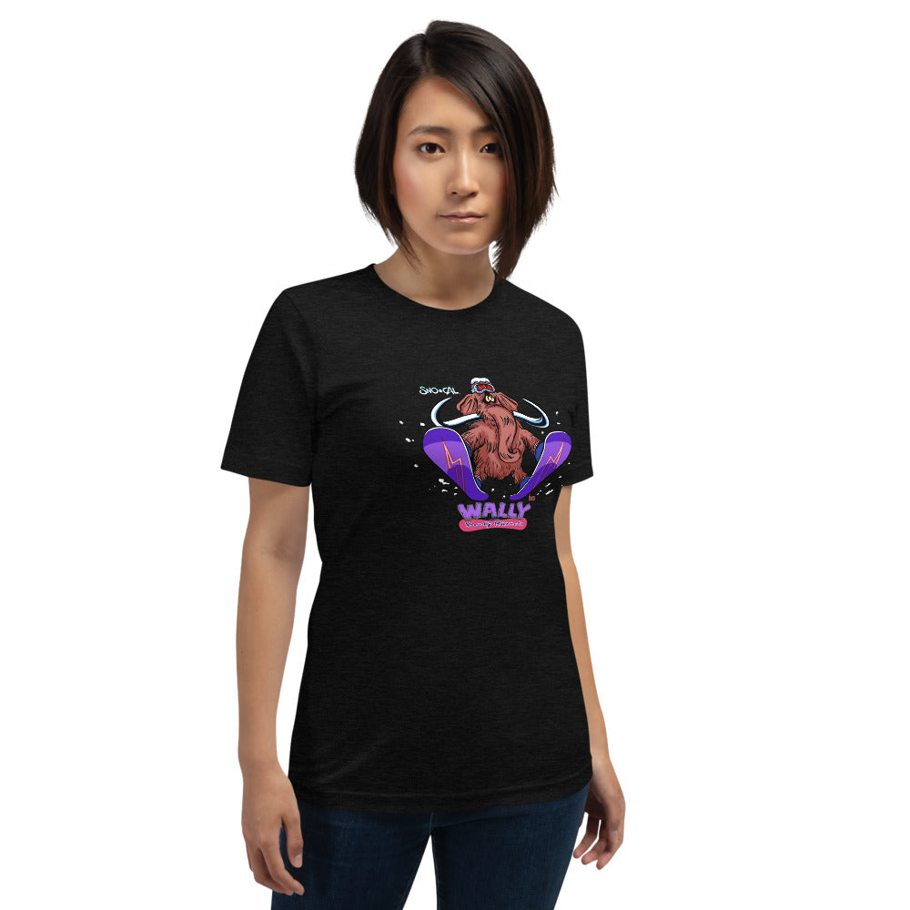 Wally launching snowboard shirt - Sno Cal