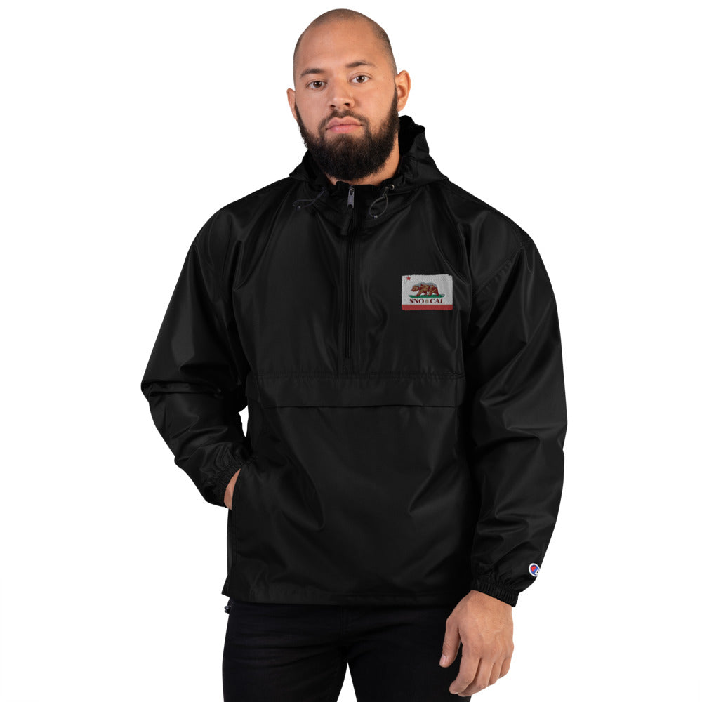 Sno*Cal CA Bear Flag Embroidered Champion Packable Jacket - Sno Cal