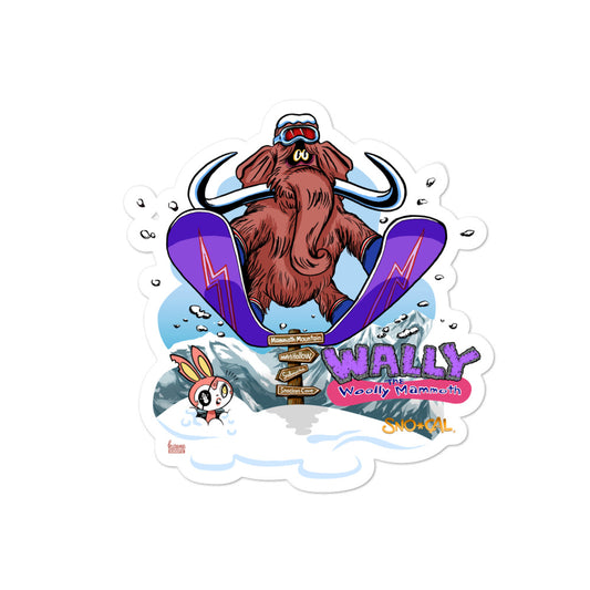Wally the Woolly Mammoth sticker - Sno Cal