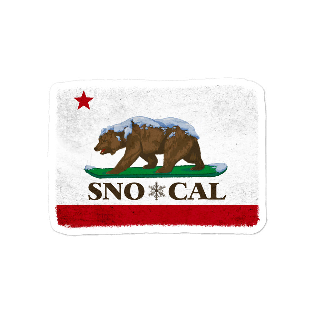 Sno*Cal Distressed California Flag sticker - Sno Cal