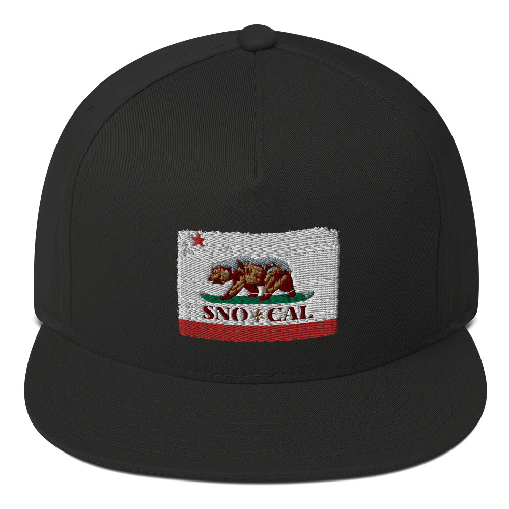Sno*Cal Distressed California Flag Flat Bill Cap - Sno Cal