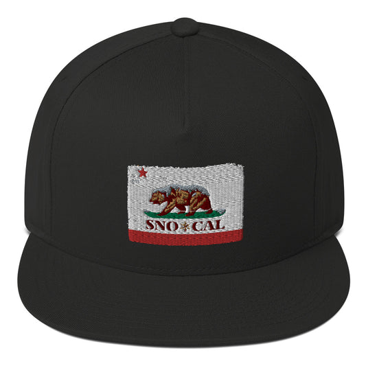 Sno*Cal Distressed California Flag Flat Bill Cap - Sno Cal
