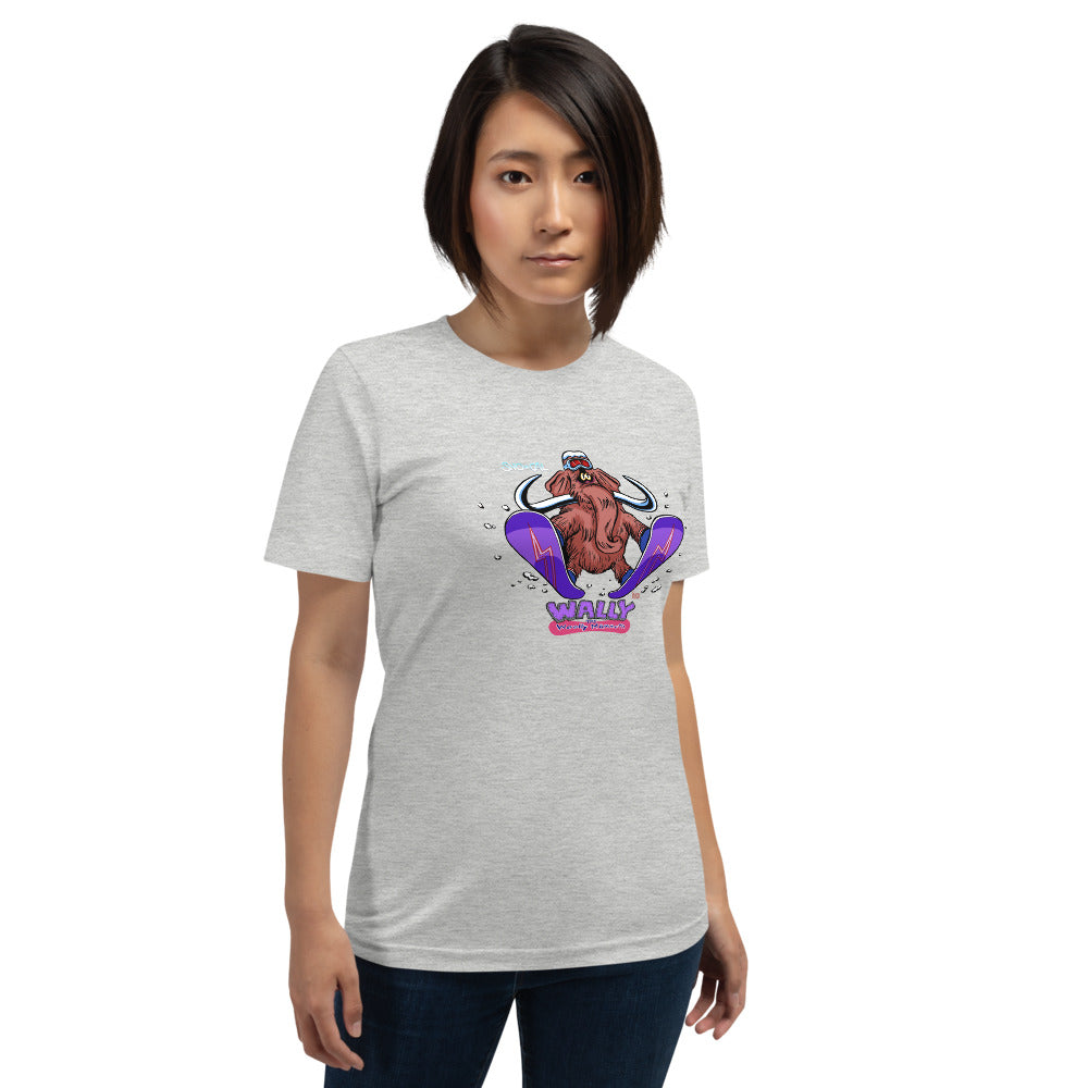 Wally launching snowboard shirt - Sno Cal