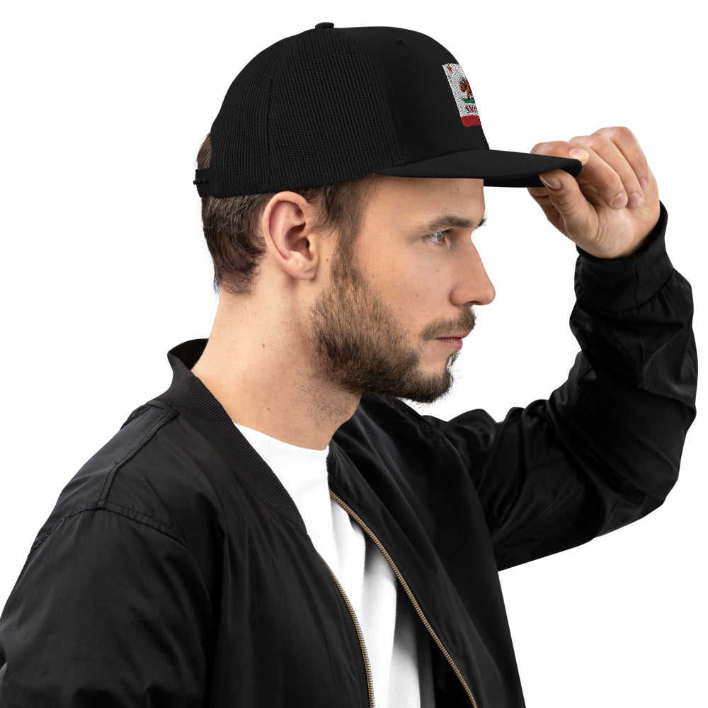 Sno*Cal Distressed California Flag Trucker Cap - Sno Cal