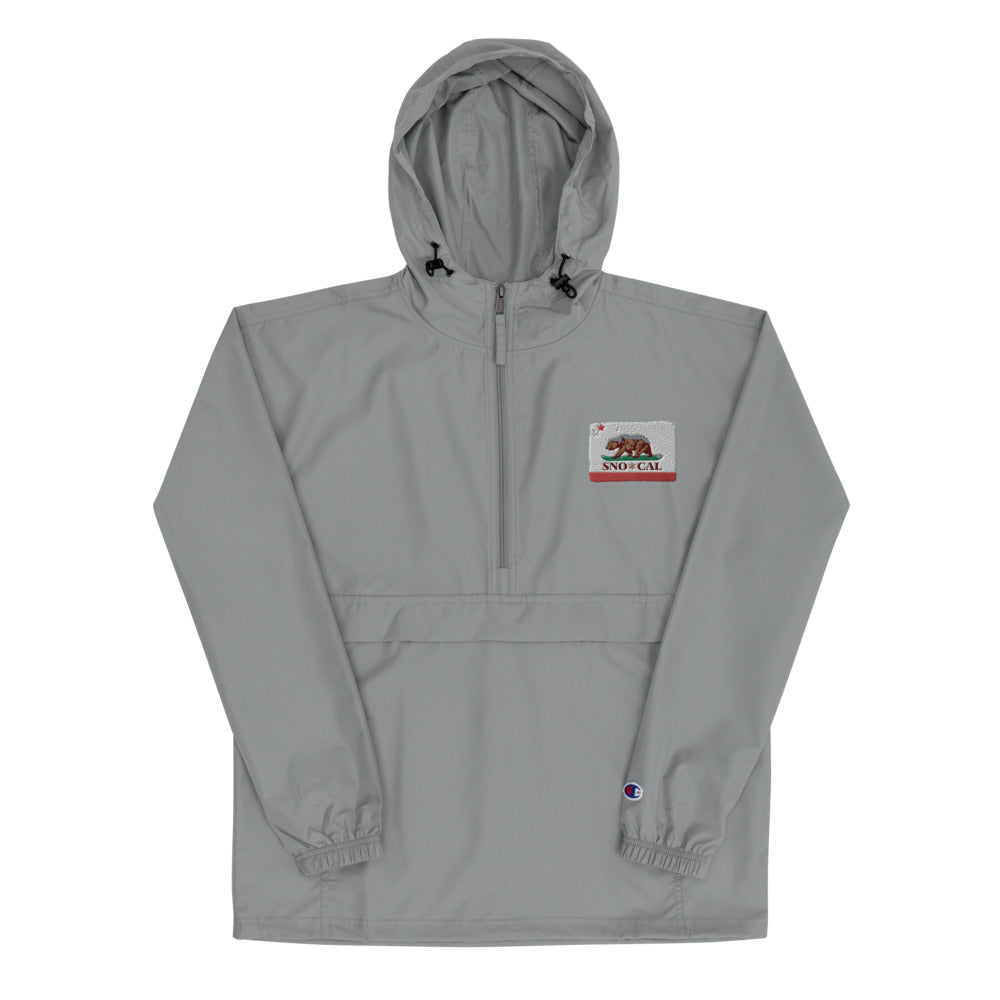 Sno*Cal CA Bear Flag Embroidered Champion Packable Jacket - Sno Cal
