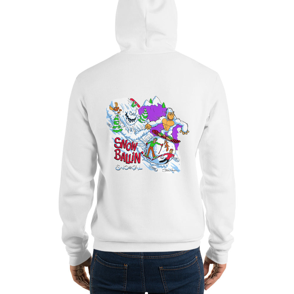 Snorilla Snow Ballin' snowboard white hoodie. - Sno Cal