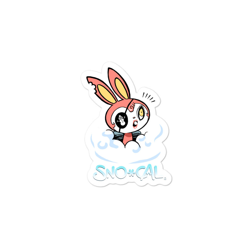 SnoBunny peepin' sticker - Sno Cal