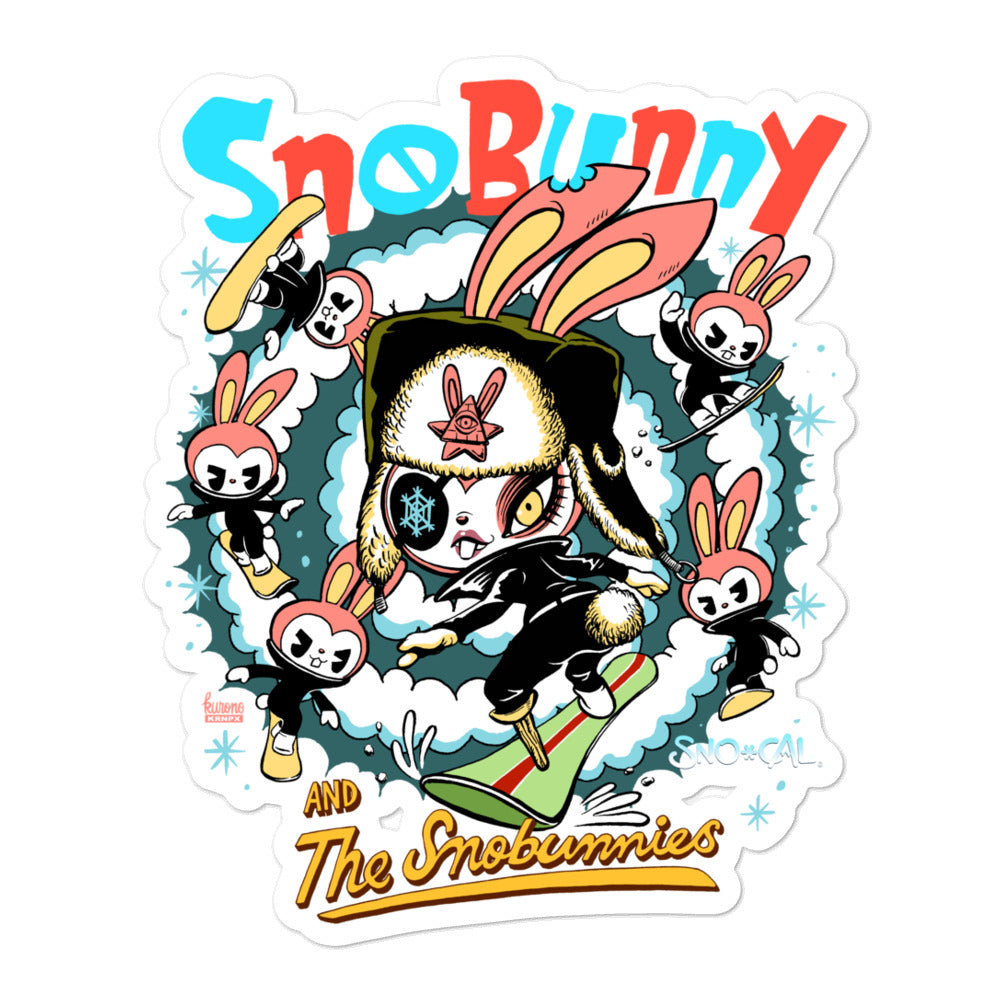 SnoBunny snowboard sticker - Sno Cal