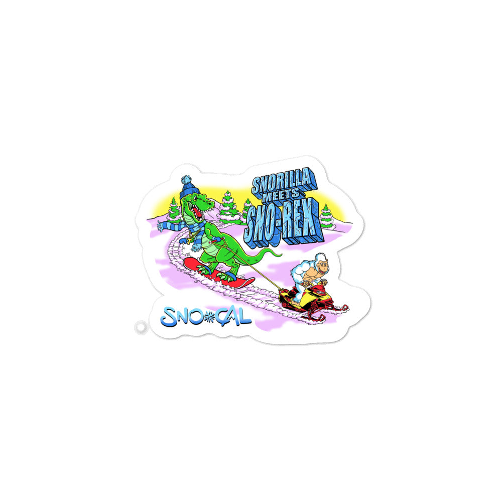 Snorilla meets Sno-Rex snowboard sticker - Steve Nazar