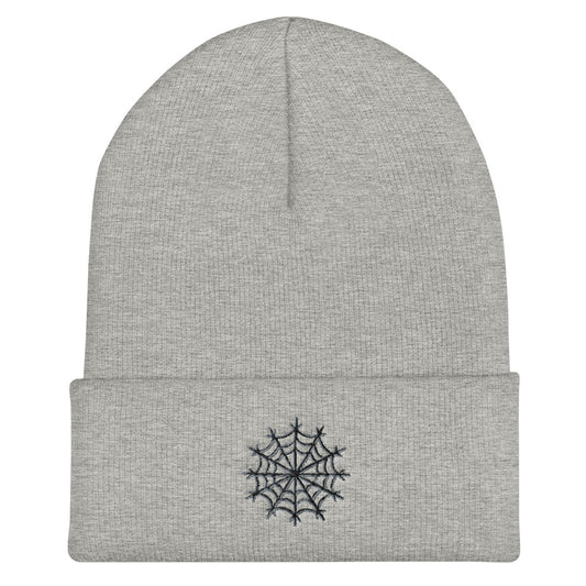 Gray Spiderweb snowflake beanie